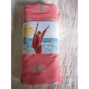 New Precut 2 Yards of Peach Pineapple Summer Fun Fabric 58"x72" Polyester/Cotton